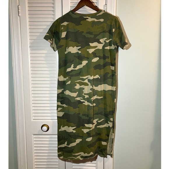 J. Crew Camo T Shirt Dress Midi Casual Everyday Size Small Streetwear Normcore - Picture 5 of 10